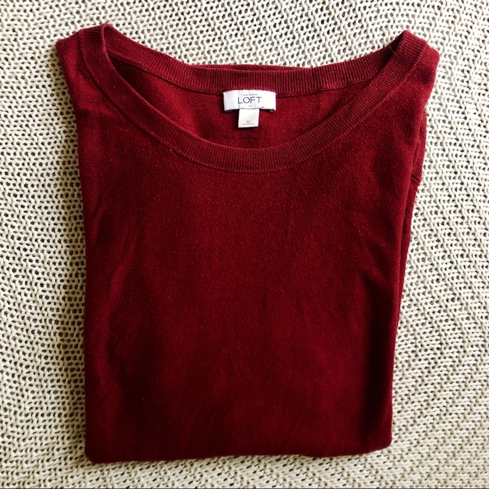 Ann Taylor LOFT wine red batwing sweater